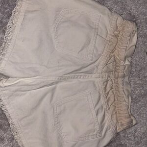 Vintage Justin Allen White High-Waisted Lace-Up Denim Shorts